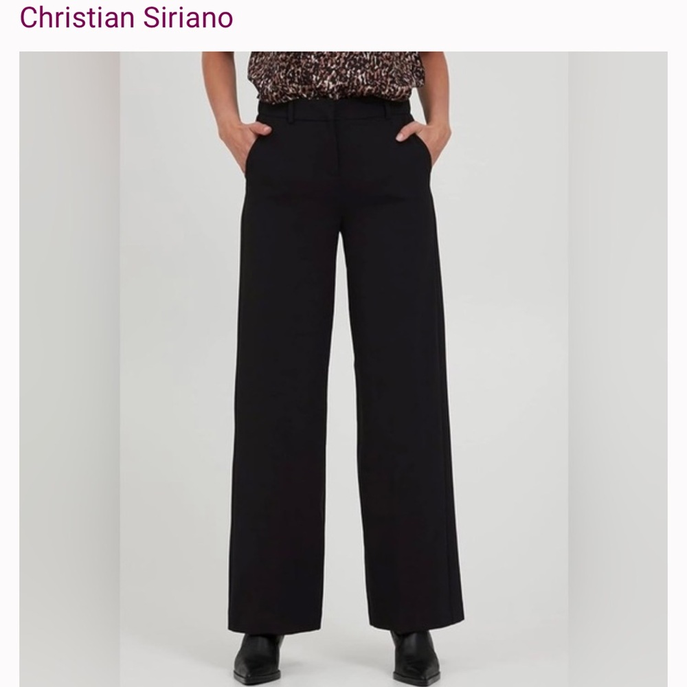 Christian Siriano Black High Waisted straight Leg DressPants size 8